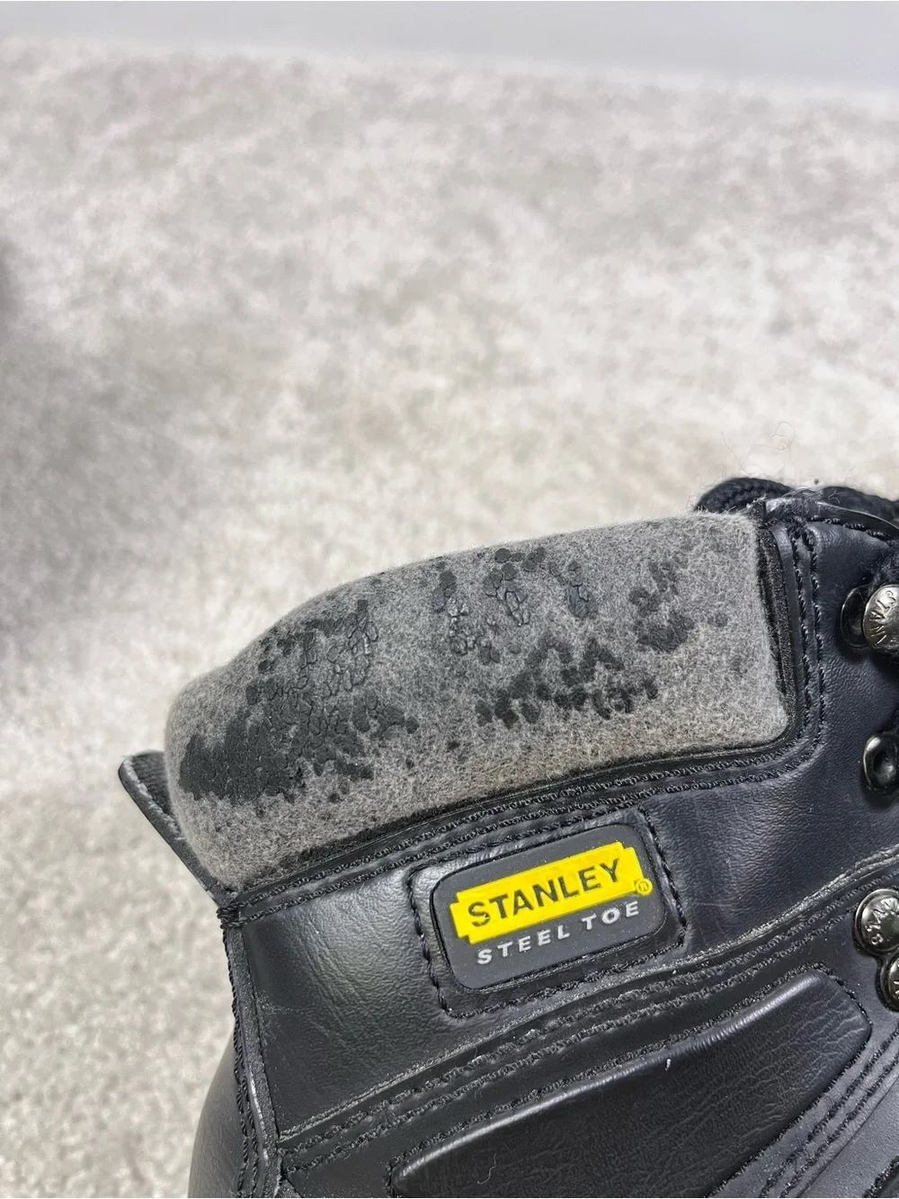 Stanley Steel Toe Work Boots Ankle Size 4.5 Oil Resistant Working Man Black